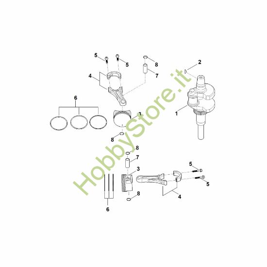 Picture of F - Albero motore, pistone EVC 7000.0 (EVC7000-0001)
